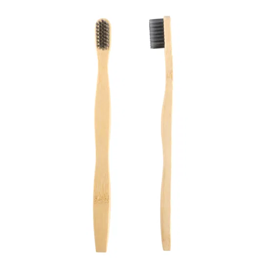 Kit da viaggio per spazzolino da denti piatto in bambù per adulti con setola super densa biodegradabile naturale al 100% personalizzato per uso domestico