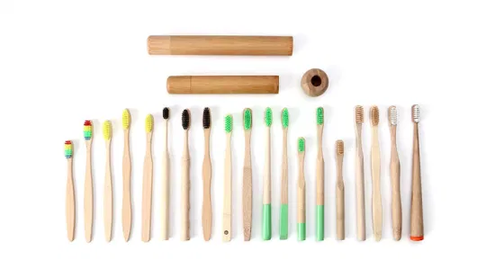 Spazzolino da denti in bambù con carbone organico biodegradabile e logo personalizzato, senza BPA